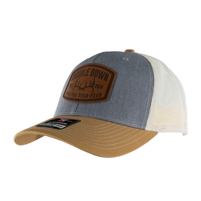 Leather Patch Hat - Heather Grey, Birch, Amber Gold