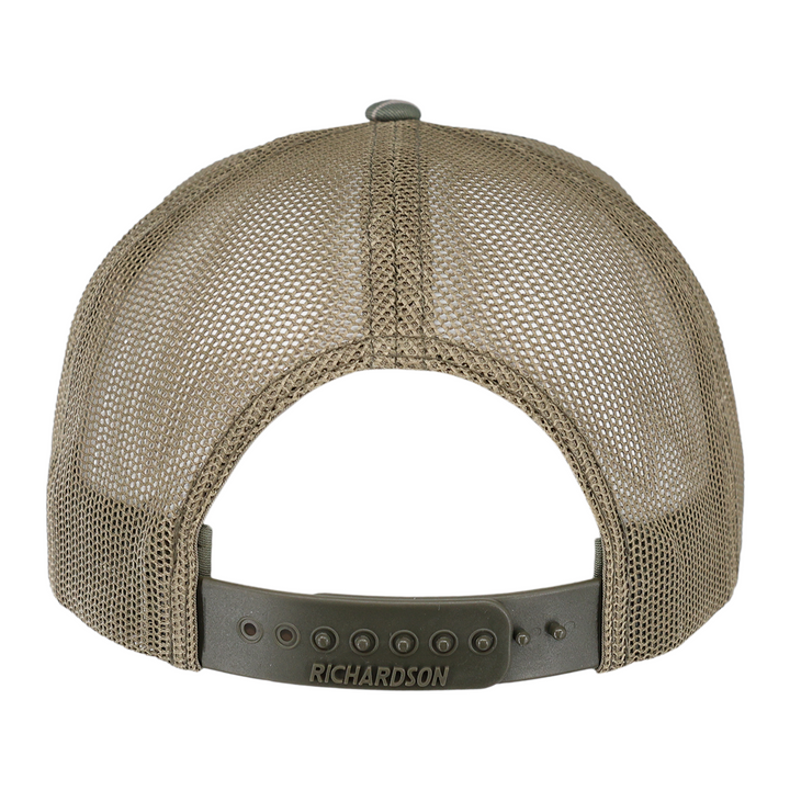 BRANDED CAMO TRUCKER HAT