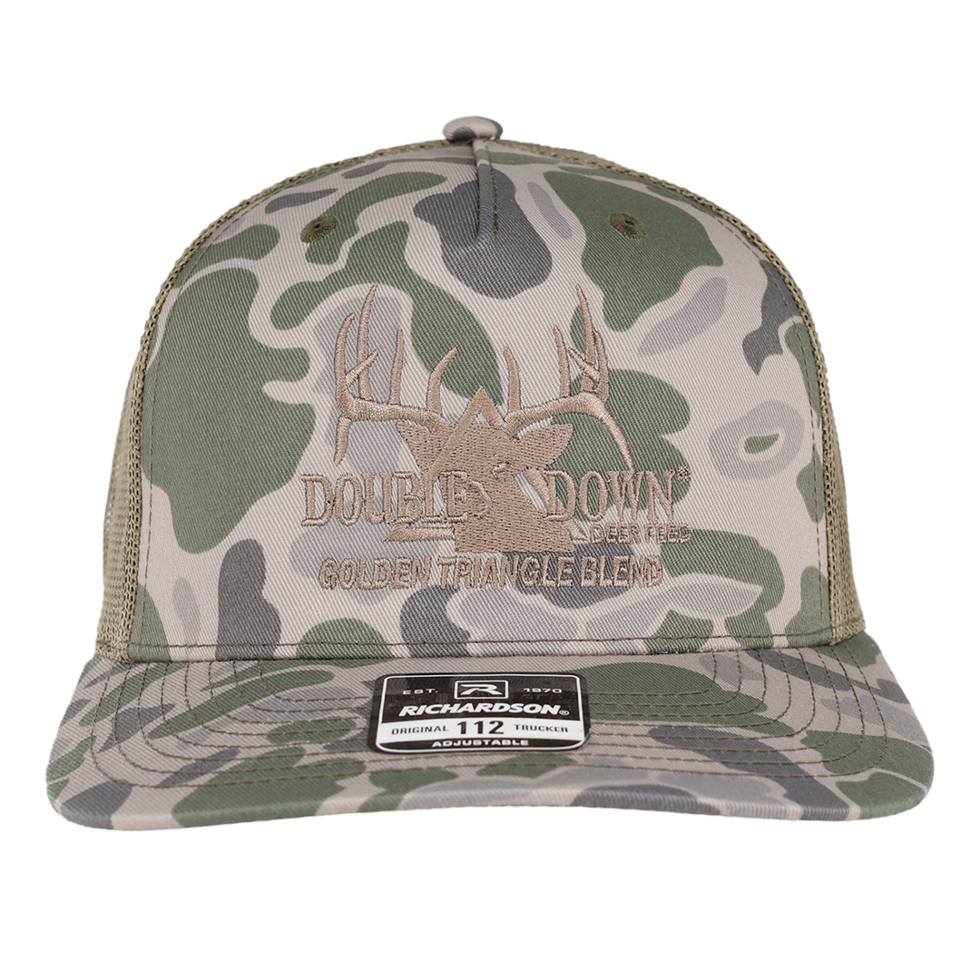 BRANDED CAMO TRUCKER HAT