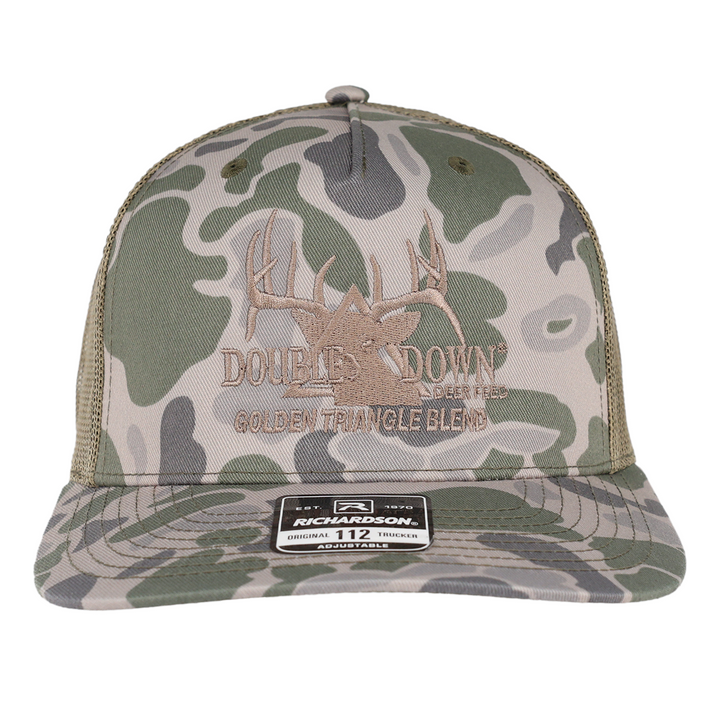 BRANDED CAMO TRUCKER HAT