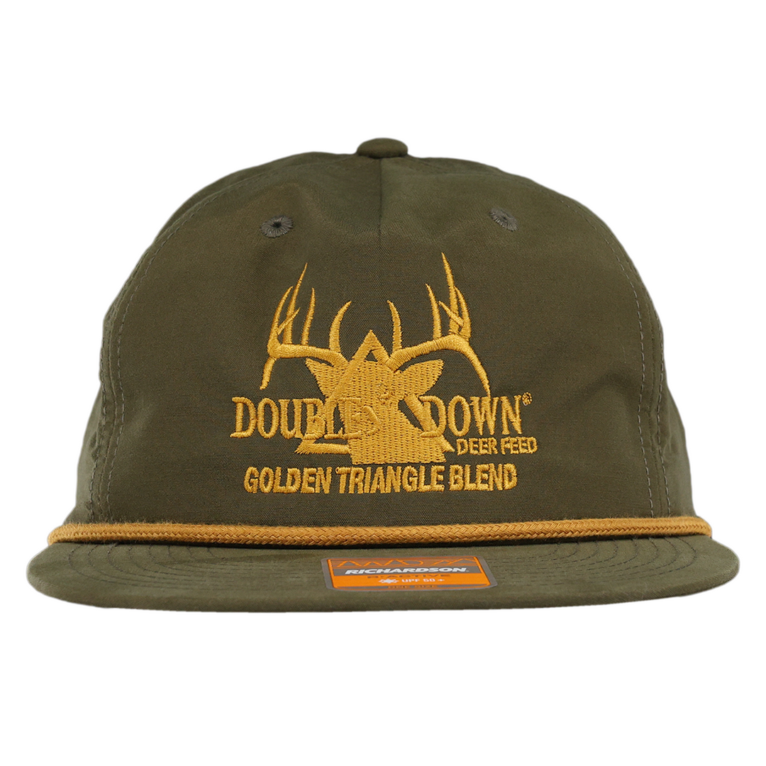 BRANDED DOUBLE DOWN FLAT BILL ROPE HAT