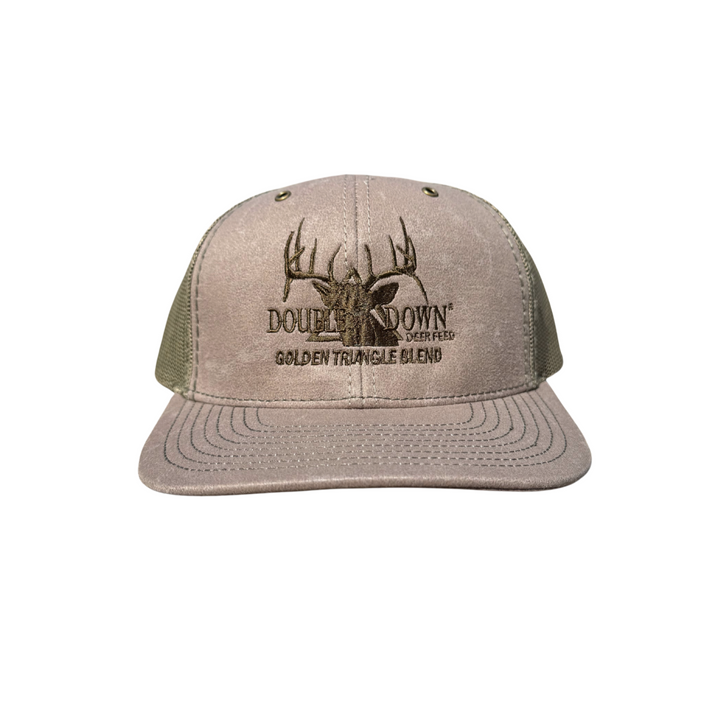 BRANDED TRUCKER HAT: MOSS/BROWN