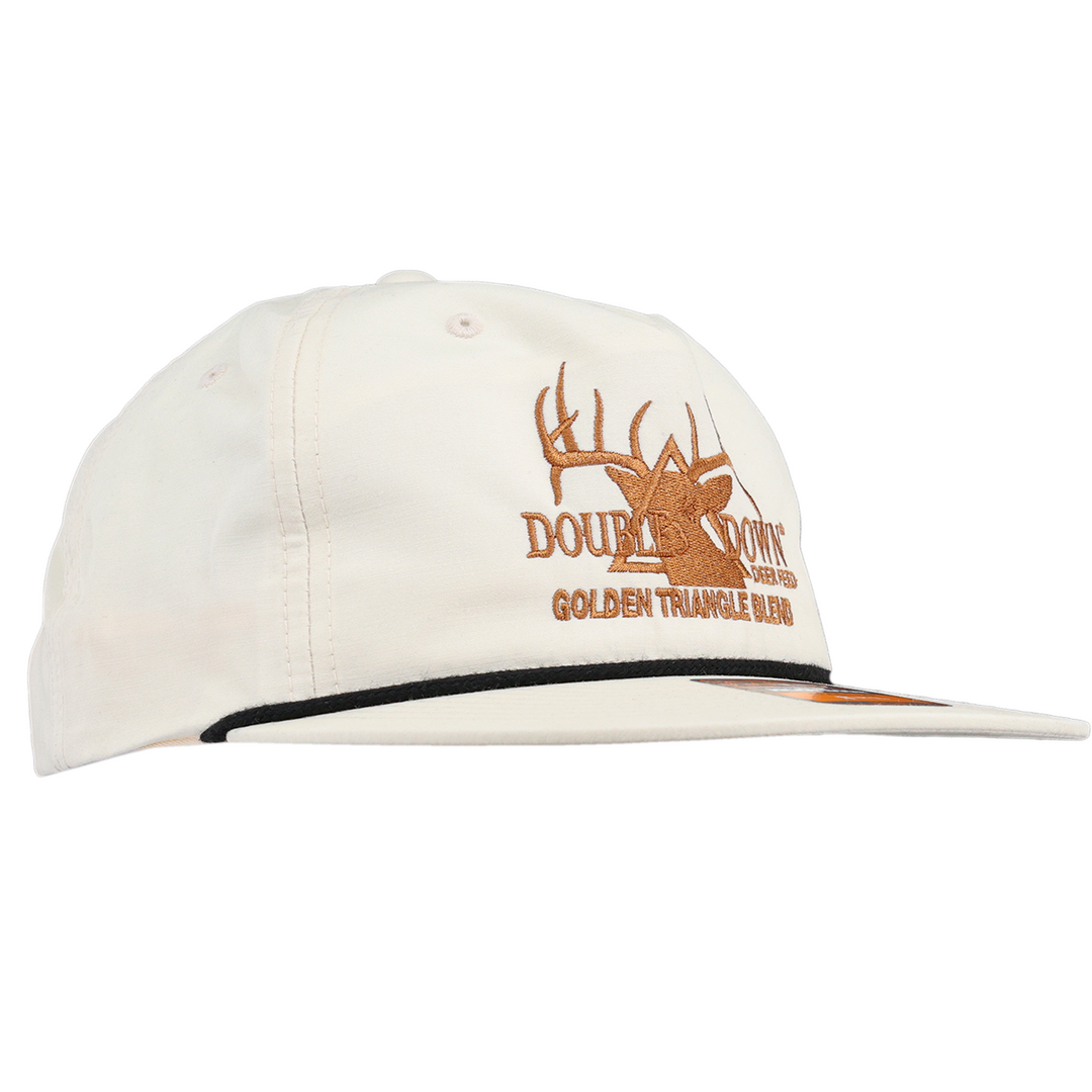 BRANDED DOUBLE DOWN FLAT BILL ROPE HAT