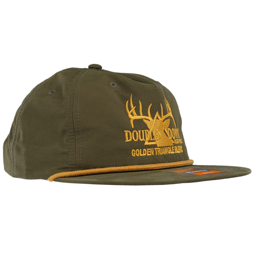 BRANDED DOUBLE DOWN FLAT BILL ROPE HAT