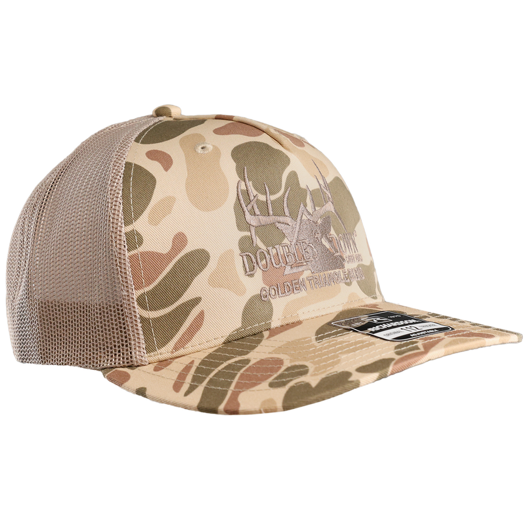 BRANDED CAMO TRUCKER HAT
