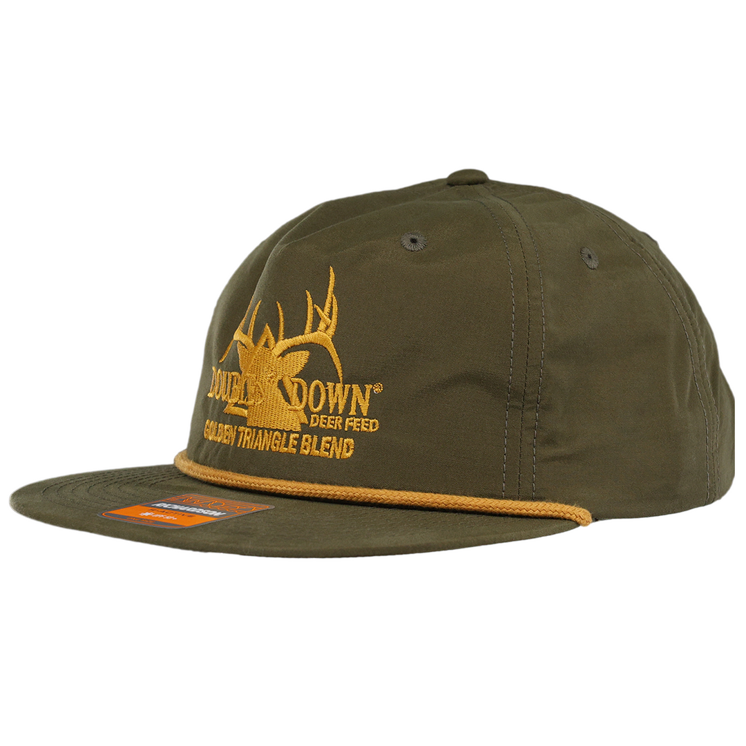 BRANDED DOUBLE DOWN FLAT BILL ROPE HAT
