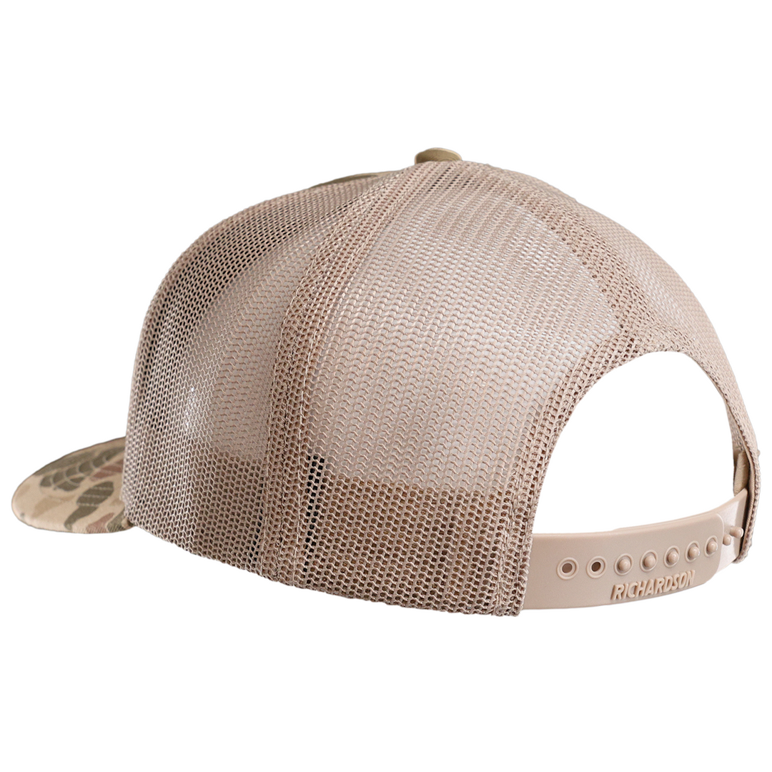 BRANDED CAMO TRUCKER HAT