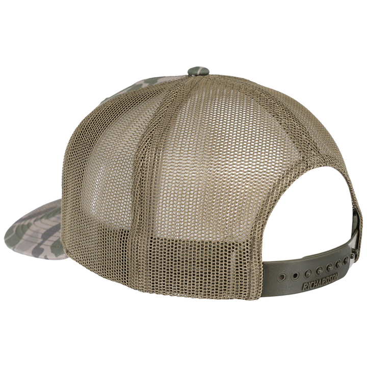 BRANDED CAMO TRUCKER HAT
