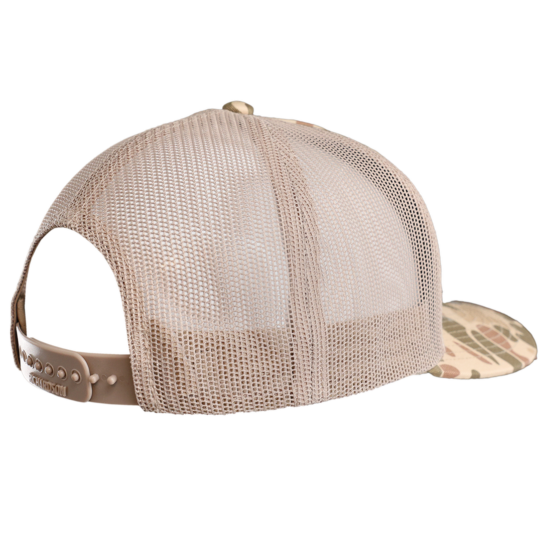BRANDED CAMO TRUCKER HAT