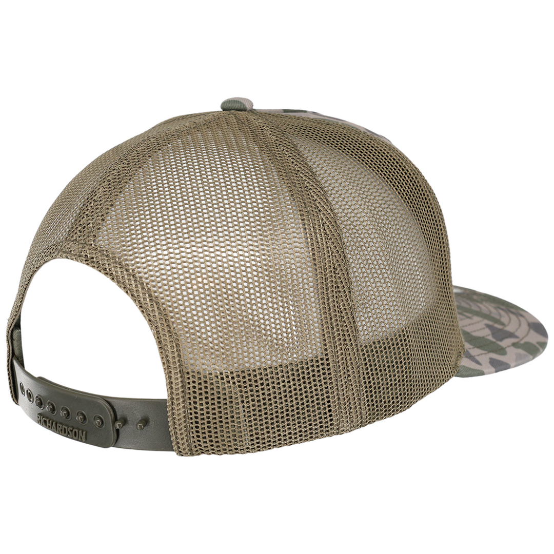 BRANDED CAMO TRUCKER HAT